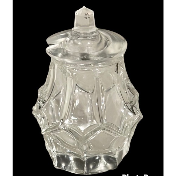 Unmarked Other - Vtg Coin Liberty Torch Clear Covered Candy Dish Glass Jar Lid Entertain Decor